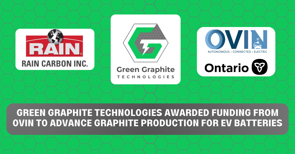 Green Graphite Technologies Inc. Awarded Funding from the Ontario Vehicle Innovation Network’s R&D Partnership Fund to Advance Graphite Production for EV Batteries